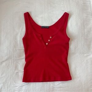 brandy melville red ribbed tank top